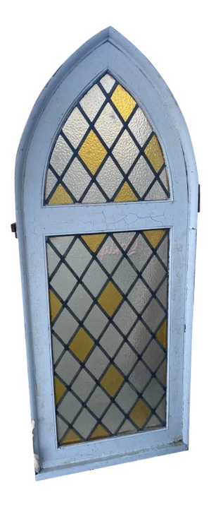 Arched Cathedral Spanish Tutor Style Leaded Glass Window
