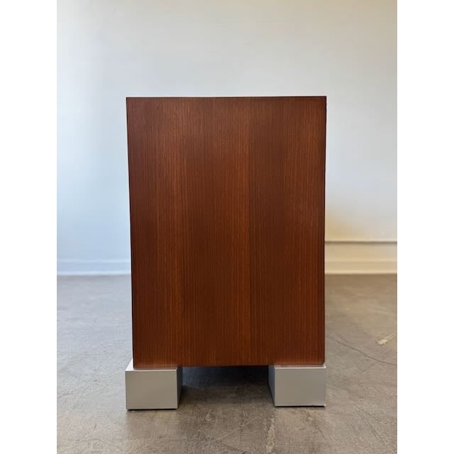 1980s Post Modern Mahogany & Aluminum 6 Drawer Dresser For Sale - Image 9 of 17