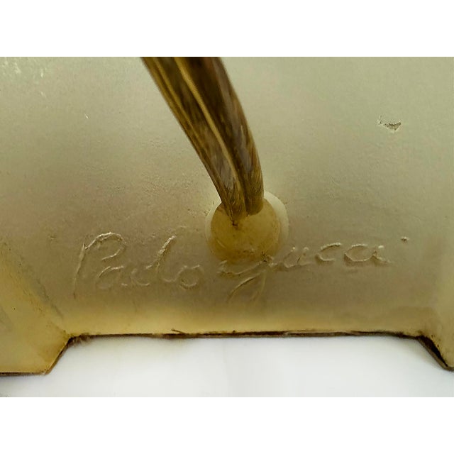 1970s Modernist Paolo Gucci Freeform Molded Table Lamps, Signed Pair For Sale - Image 9 of 9