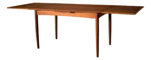Danish Modern Teak Expandable Draw Leaf Dining Table