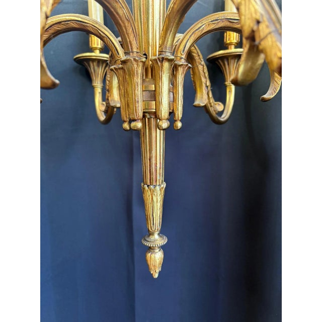 Louis XIV Gilt Bronze 6- Arm Chandelier, 1930s For Sale - Image 9 of 14