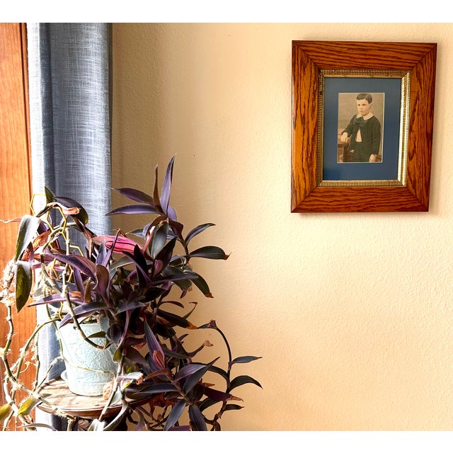 Antique Framed Watercolor Portrait of Young Boy For Sale - Image 15 of 15