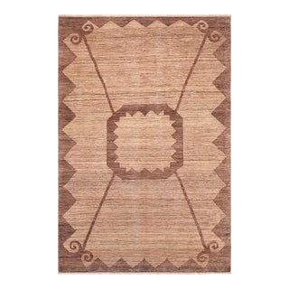 Bohemian Gabbeh Beige/Brown Wool Rug - 8'3'' X 11'1'' For Sale