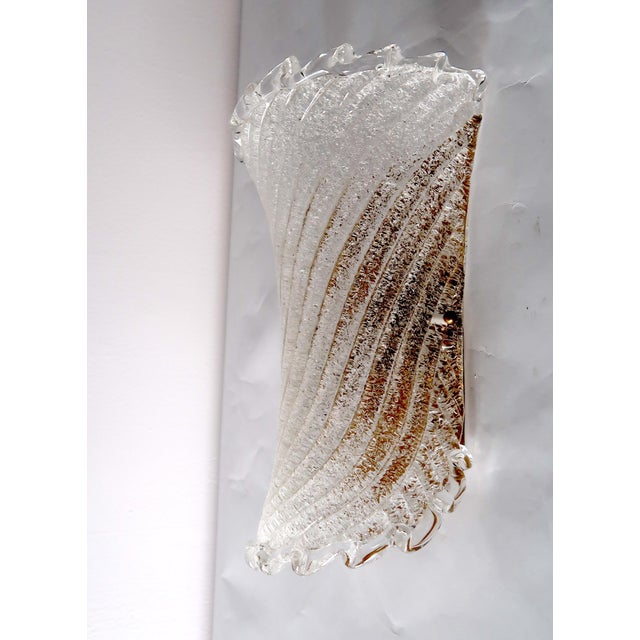 Large Sconce in Gold Murano Glass and Brass, Italy, 1980s For Sale - Image 3 of 5