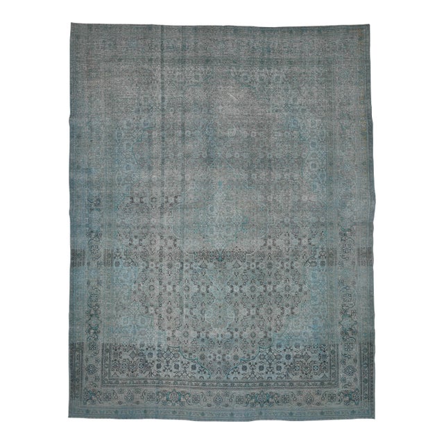 1970s Vintage Persian Handmade Wool Cotton Area Rug For Sale