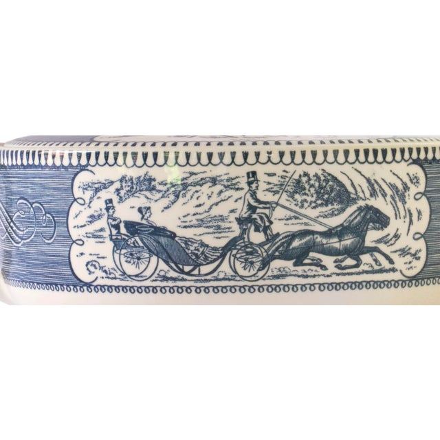 Ceramic Vintage Currier & Ives Covered Casserole Dish For Sale - Image 7 of 8