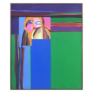 Colorful Geometric Painting Titled "Summer" For Sale