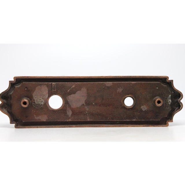 Traditional Cast Brass Norwalk 10.25 In. Door Plate With Latch Insert For Sale - Image 3 of 4