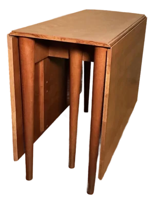 Conant Ball Dining Farm Table Drop Leaf Gate Leg Folding Solid Maple, Circa 1960’s