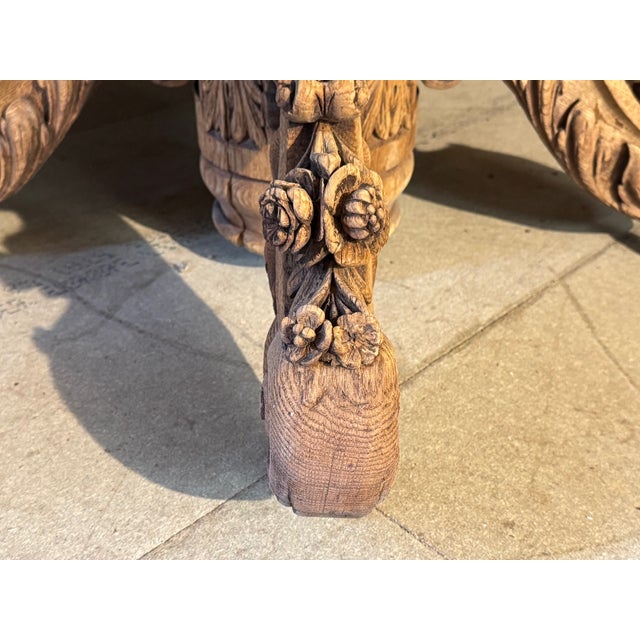 French Carved Oak Hunting Table, 1850 For Sale - Image 10 of 18