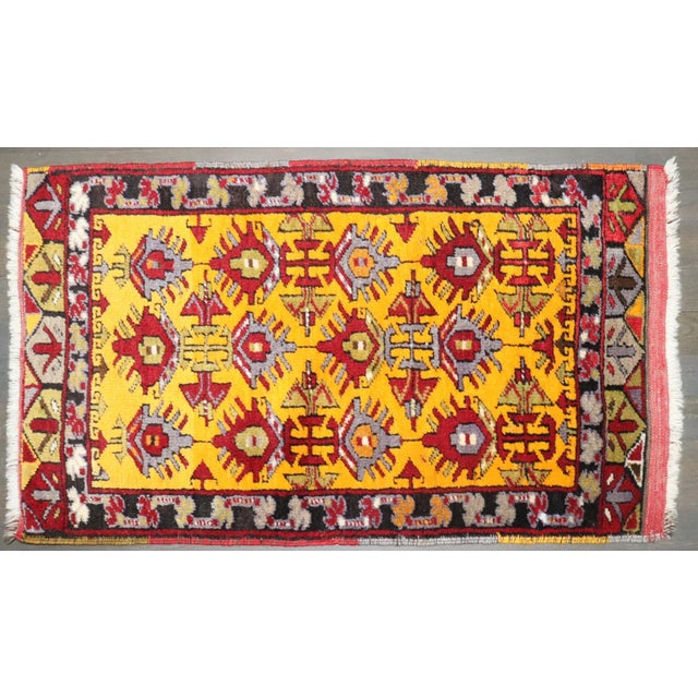 a yellow field, early 20th-century Turkish Anatolian Rug