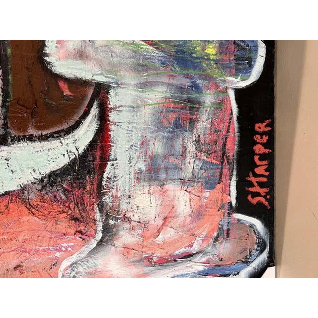 Red Scott Harper Mixed Media Painting titled “An Apology” 2022 For Sale - Image 8 of 12