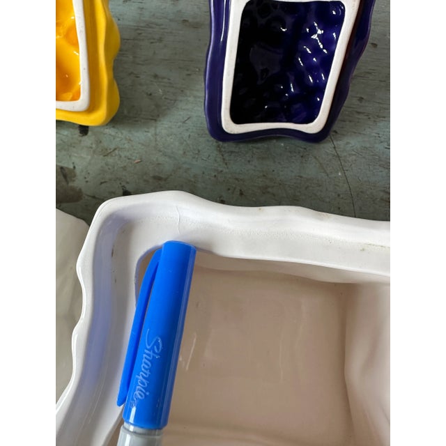 Vintage Ceramic Fruit "White Paper Bag" Containers, Set of Three - Lemons, Grapes & Oranges For Sale - Image 11 of 13