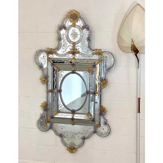 Large Murano Glass Mirror, 1960s For Sale - Image 4 of 16