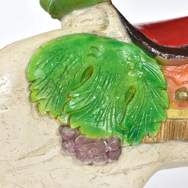 c.w. Parker White Carousel Jumper Horse With Hand Painted Accents on Brass Pedestal For Sale - Image 6 of 12