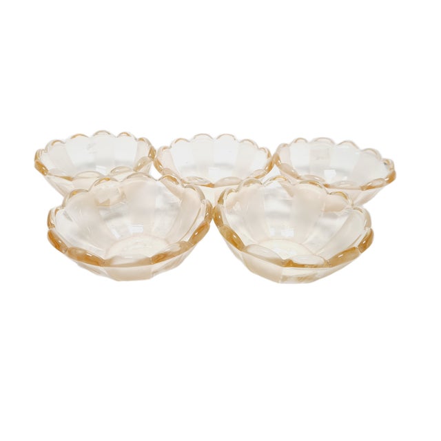 Art Deco Dessert Service from Niemen Glassworks, Poland, 1930s, Set of 5 For Sale - Image 11 of 11