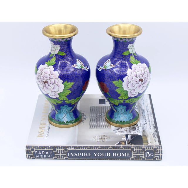 Mid 20th Century Asian Cloisonné Enameled Vases For Sale - Image 11 of 11