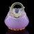 Murano Vintage Large Pink Opalescent Gold Flecks Diamond Quilted Italian Art Glass Basket Flower Vase For Sale - Image 10 of 13