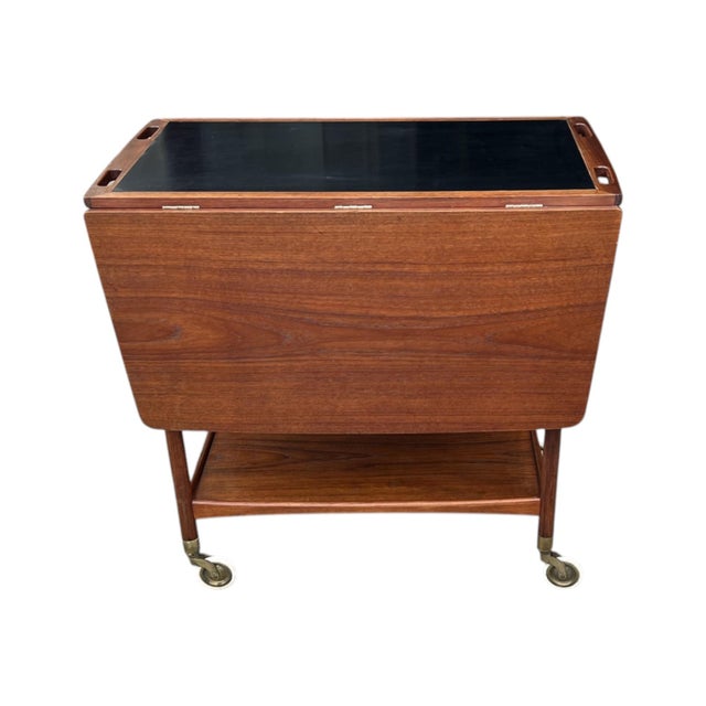 Wood 1960s Scandinavian Danish Modern Bar Cart by Ludvig Pontoppidan For Sale - Image 7 of 15