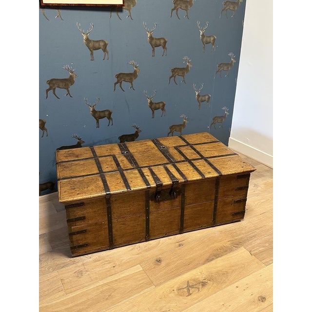 Antique Weathered Teak Chest, 1840 For Sale - Image 12 of 12