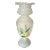 Vintage Hand Painted Floral Design Frosted Bristol Glass Vase For Sale