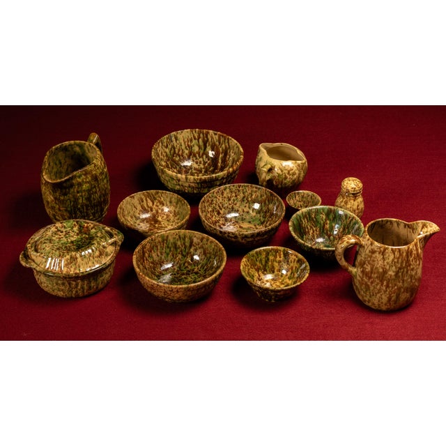 Vintageorton "Rockingham Woodland Leaf" Splatterware Set - 12 Pieces For Sale - Image 9 of 14