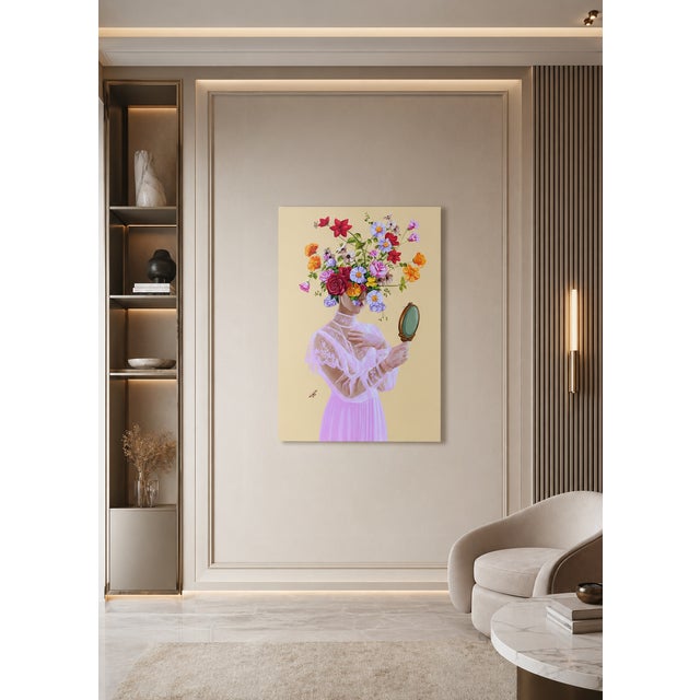 Contemporary The Girl in the Mirror, Painting by Carlos Gamez De Francisco For Sale - Image 3 of 3