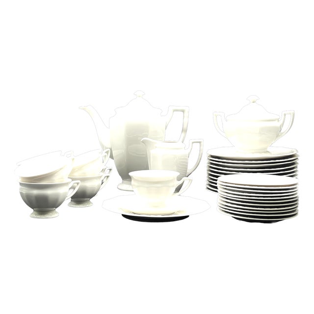 Maria White Porcelain Coffee Service from Rosenthal, 1940s, Set of 27 For Sale