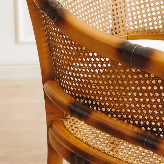 Vintage Faux Bamboo Armchair with Viennese Wickerwork, 1970 For Sale - Image 9 of 15
