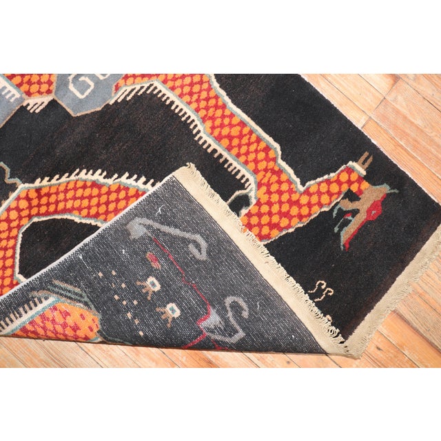 Vintage Tibetan Scatter Carpet - 3'2" x 5'3" For Sale - Image 4 of 7
