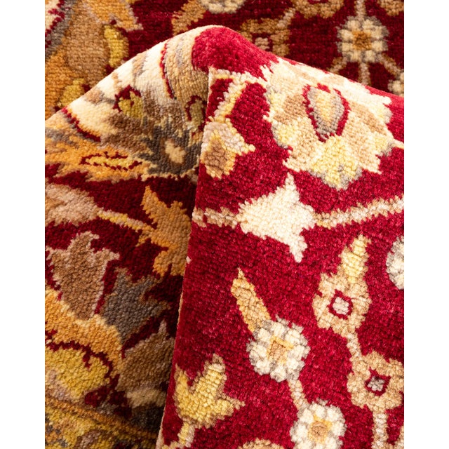Textile Mogul, One-of-a-Kind Handmade Area Rug - Red, 4' 1" x 6' 0" For Sale - Image 7 of 8