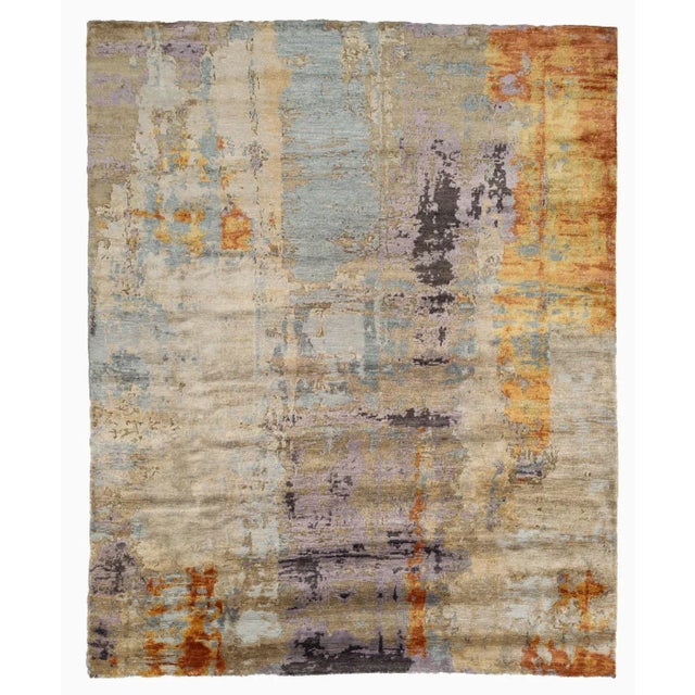 Orange Abstract Rug by DSV Carpets For Sale - Image 4 of 4