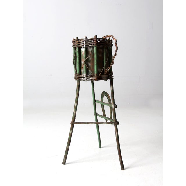 Early 20th Century Antique Folk Art Twig Plantstand For Sale - Image 5 of 12