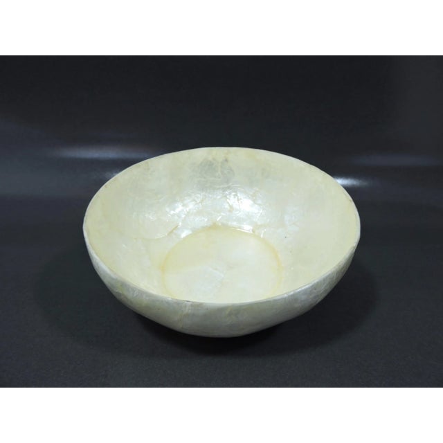 1980s 1980s Vintage Philippine White Capiz Shell Serving Bowls or Dishes - Set of 4 For Sale - Image 5 of 5