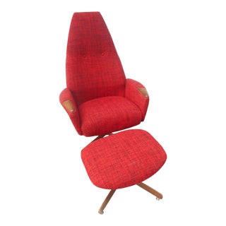 Adrian Pearsall for Craft Assoc. Mid-Century Modern Lounge Chair and Ottoman For Sale