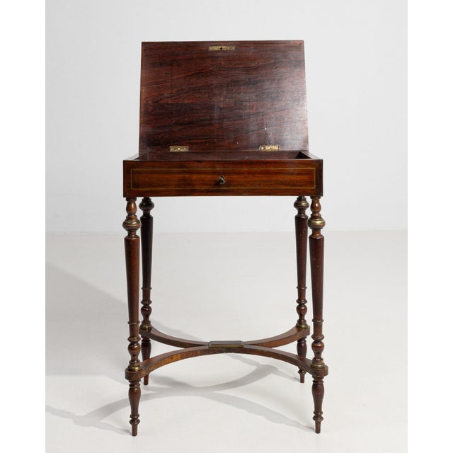 Late 19th Century 1880-1889 France Rich Mahogany Mahogany Side Table With Drawer For Sale - Image 5 of 10