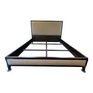 French Contemporary Fabric Panel Bed For Sale