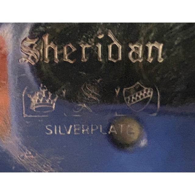 Mid 20th Century Sheridan Silverplate Two Tier Scalloped Serving Tray For Sale - Image 6 of 6