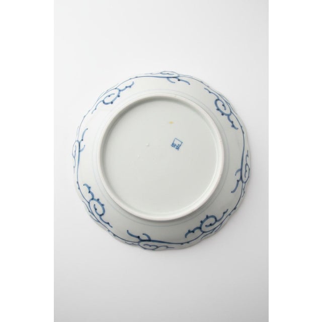 Late 19th Century Japanese Blue & White Sansu Sometsuke Mountain Landscape Village Plate Set of 3 For Sale - Image 5 of 11