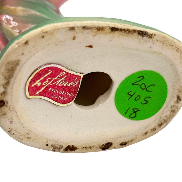 Mid 20th Century Open Wing Pink Flamingo Ceramic Tabletop Statue by Leftons For Sale In Los Angeles - Image 6 of 6