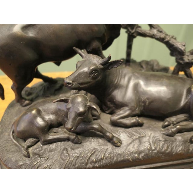After Jules Moigniez, The Bovine Family, Bronze For Sale - Image 6 of 7