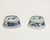 Chinese porcelain salt cellars, Kangxi (1662-1722) 2 Chinese porcelain salt cellars with 3 rims and inside the double blue...
