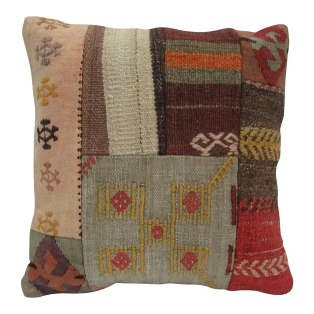 Handmade Patchwork Kilim Pillow Cover For Sale