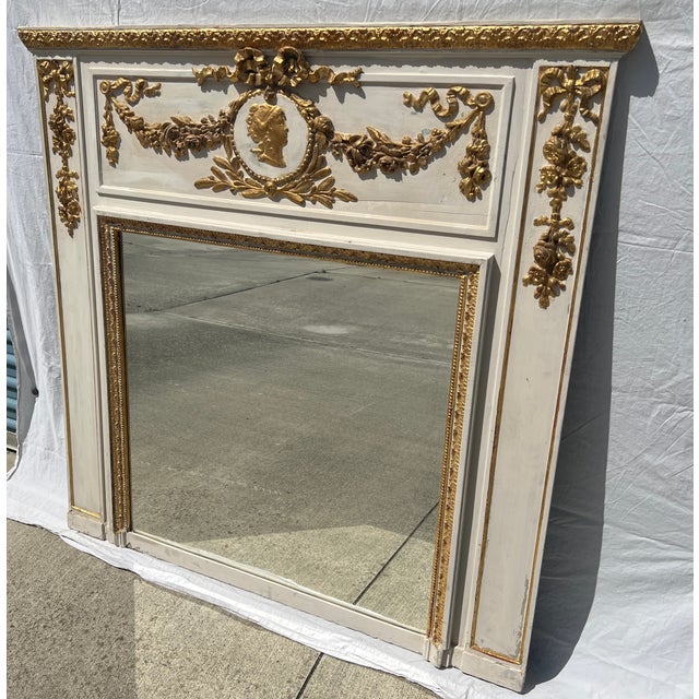 19th Century French Trumeau Mirror For Sale - Image 4 of 16