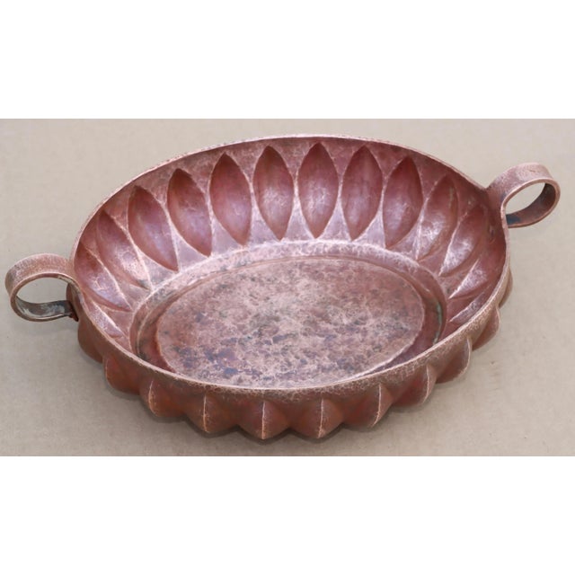 Pink 1960's Hammered Copper Mexican Decorative Bowl For Sale - Image 8 of 12