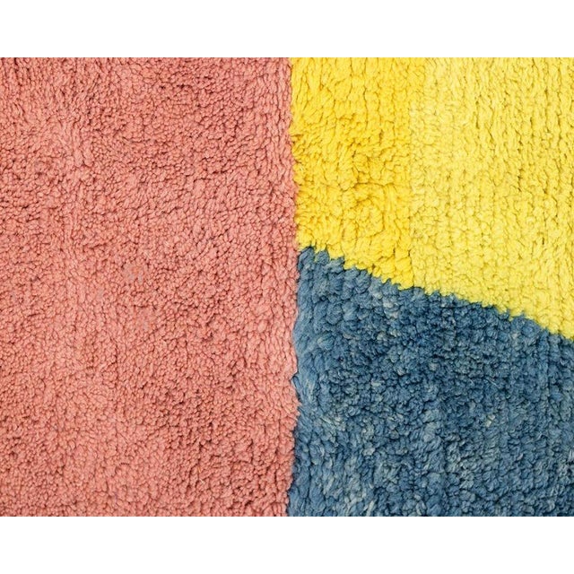 2020s Vibrant Geometric Symmetry Hand-Knotted Wool Rug | 8'8" X 6'8" | One of a Kind For Sale - Image 5 of 8