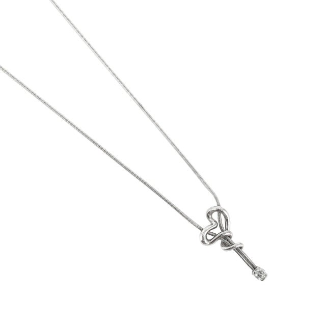 Jose Hess the Squiggle Collection 950 Platinum 0.15ct Round Diamond Necklace For Sale - Image 4 of 8