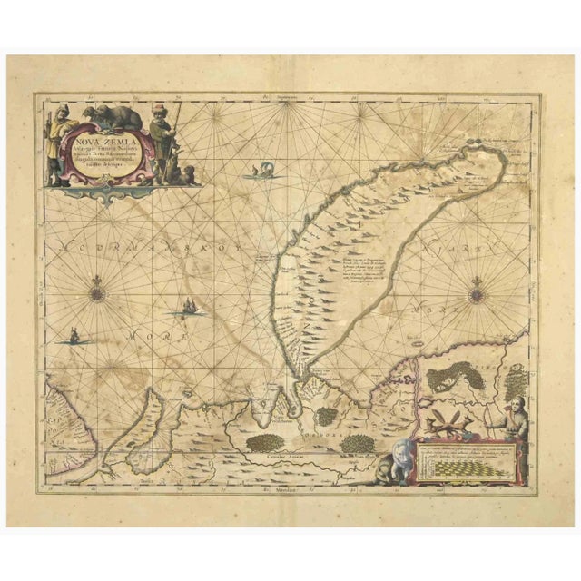 Nova Zemla is an ancient map realized in 1650 by Johannes Janssonius (1588-1664). Good conditions. from Atlantis majoris...