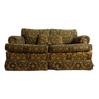 Custom Re-Upholstered Skirted Loveseat Attributed to Baker Furniture For Sale