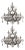 Pair of French Silver Leaf Wrought Iron Chandeliers With Rock Crystal, 20th Century For Sale